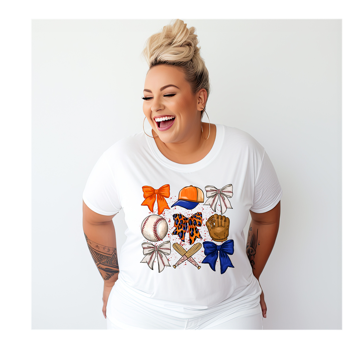 Houston Astros Baseball Tee with Coquette Bow Design