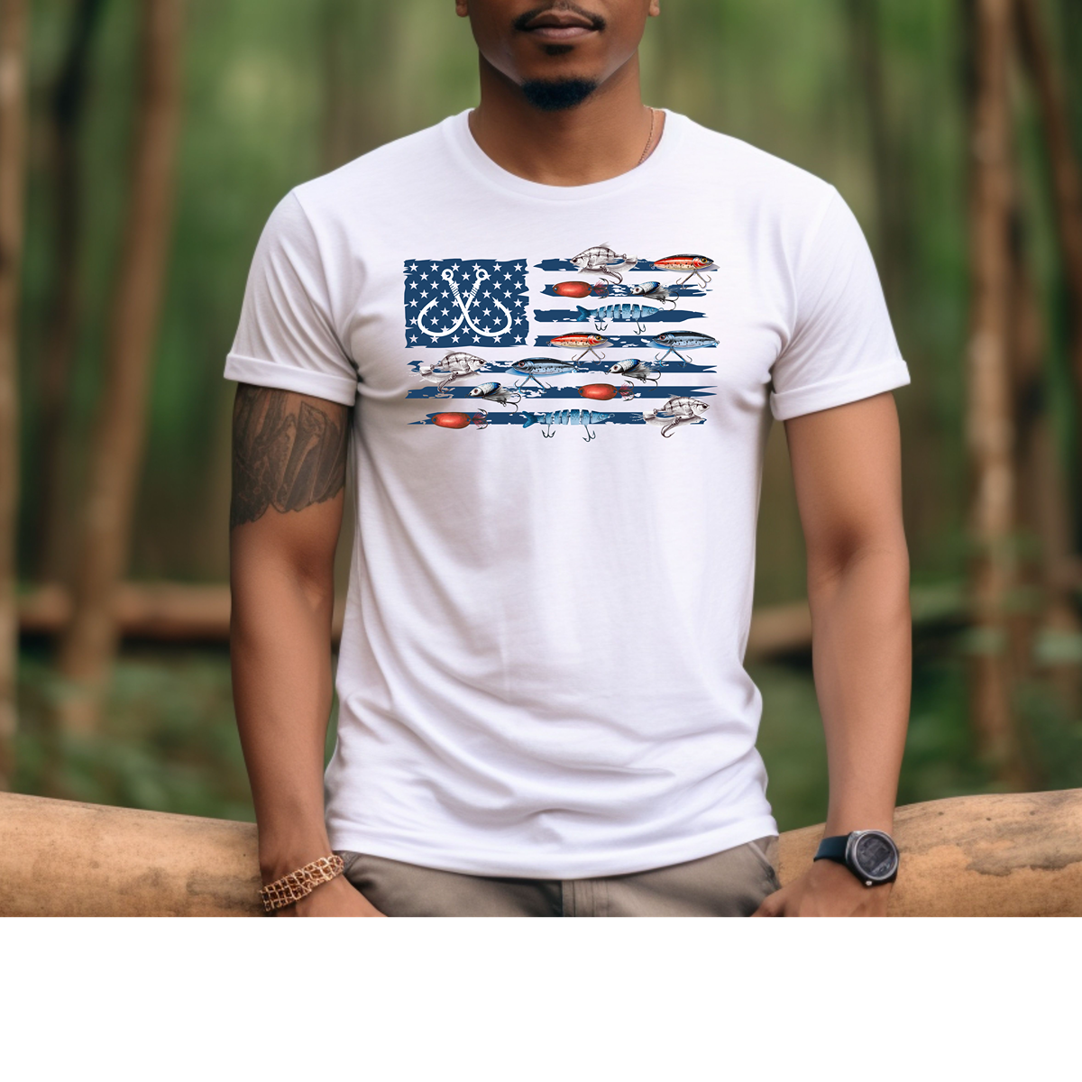 Fishing Lure Flag Unisex Tee