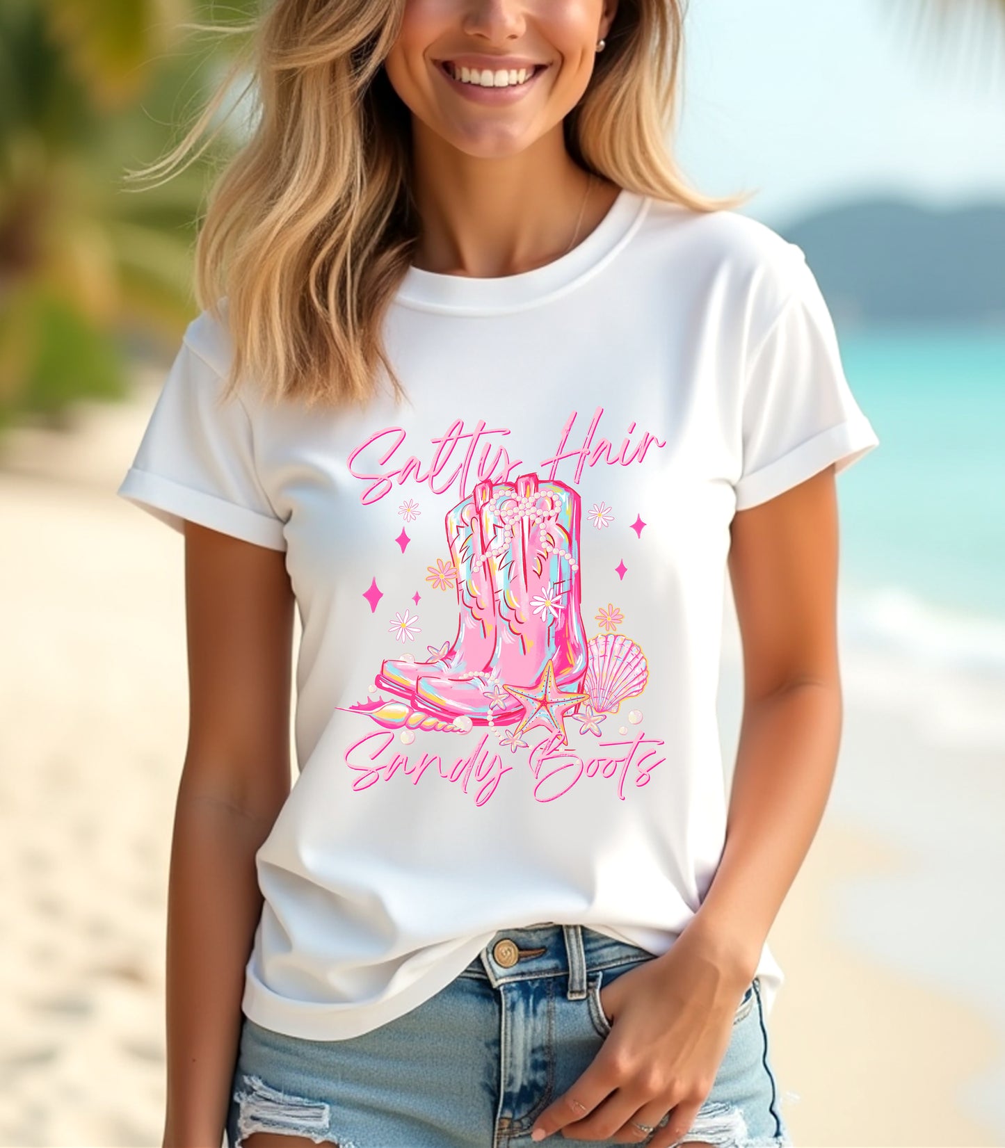 Salty Hair, Sandy Boots Tee