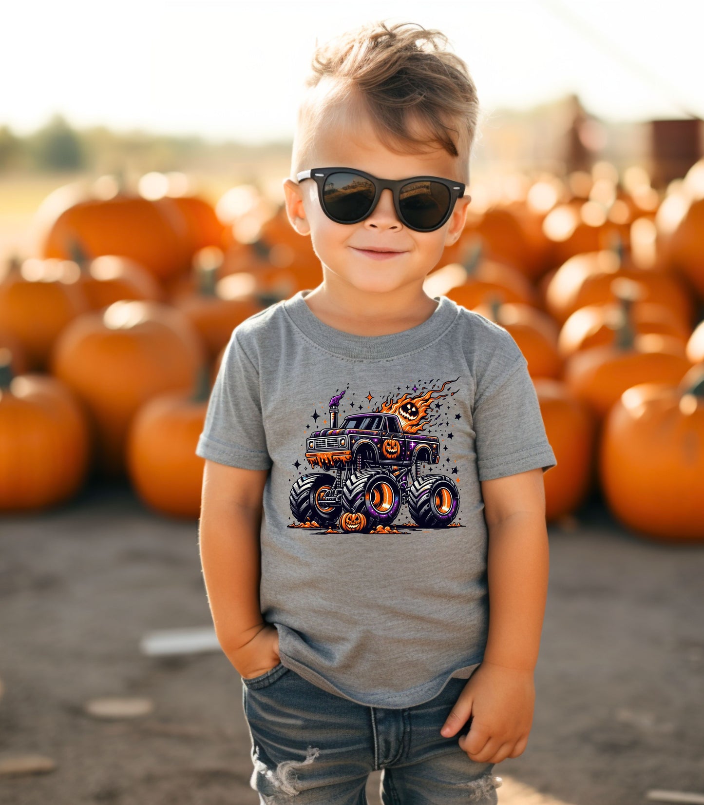 Halloween Monster Truck Toddler Tee