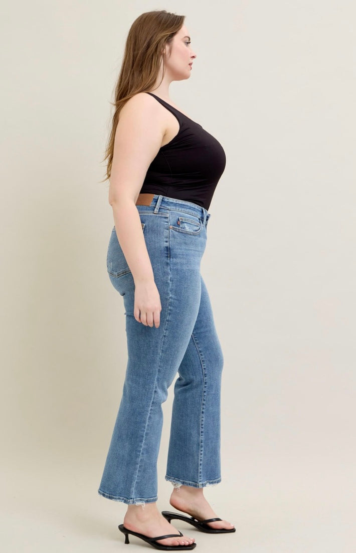 Judy Blue MR Vintage Wash Bootcut W/ Destroy Hem