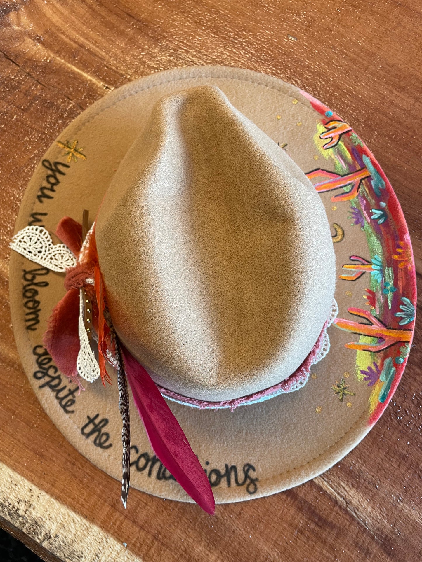 Tan & Coral Senorita Fedora