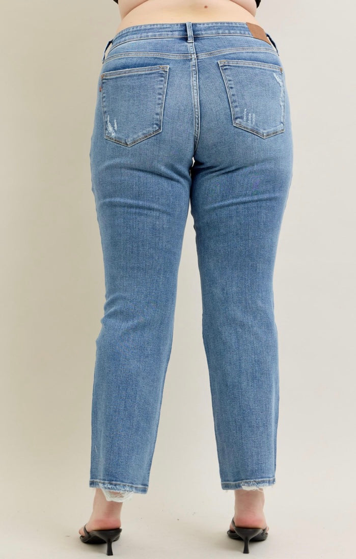 Judy Blue MR Vintage Wash Bootcut W/ Destroy Hem
