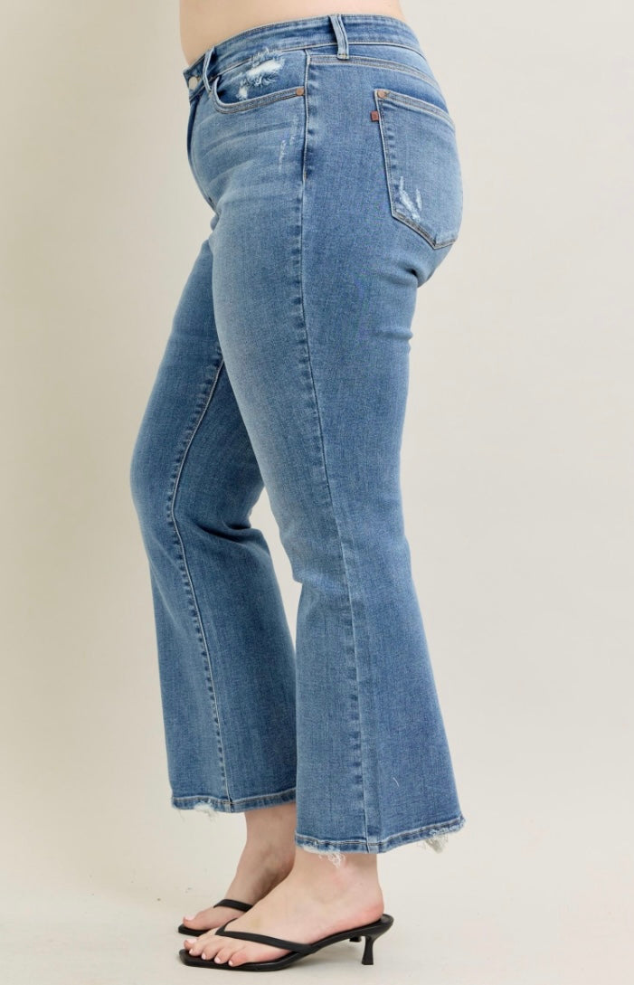 Judy Blue MR Vintage Wash Bootcut W/ Destroy Hem