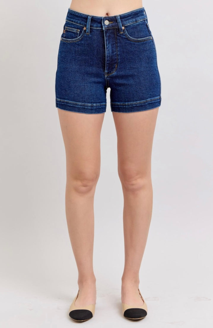 Judy Blue Tummy Control Dark Denim Shorts