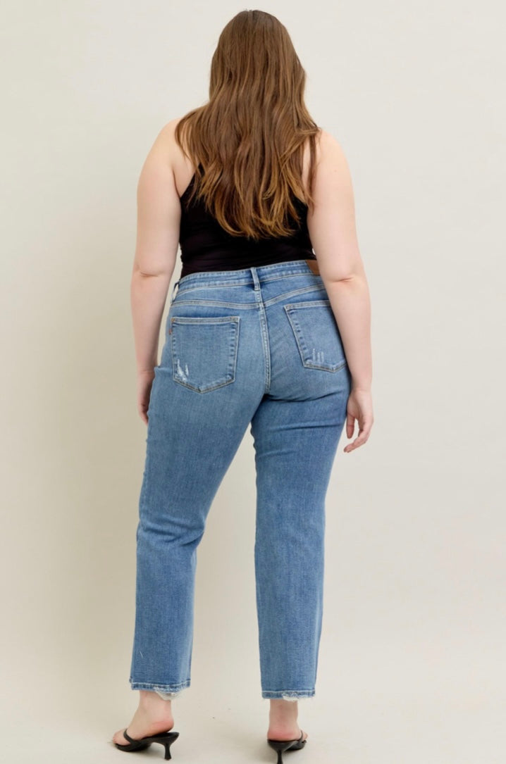 Judy Blue MR Vintage Wash Bootcut W/ Destroy Hem