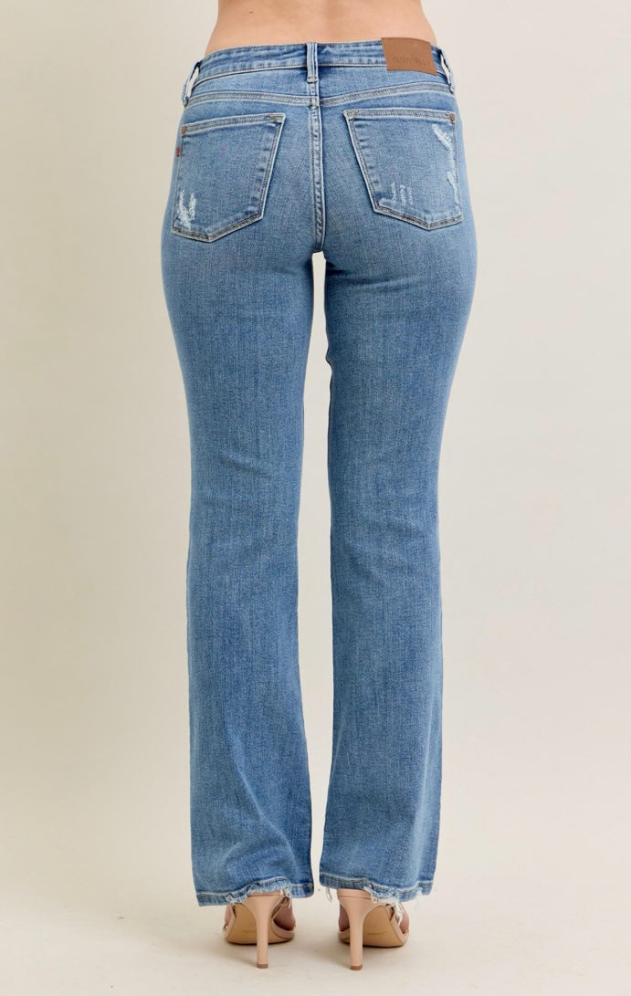 Judy Blue MR Vintage Wash Bootcut W/ Destroy Hem
