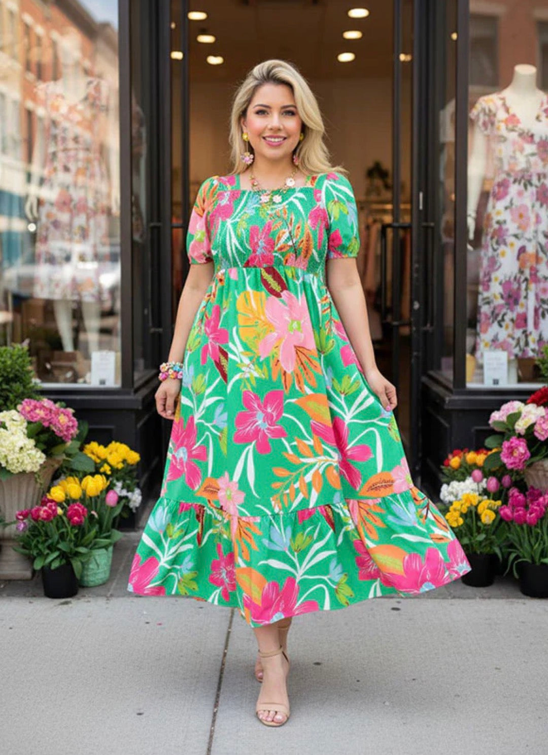The Palm Paradise Midi Dress