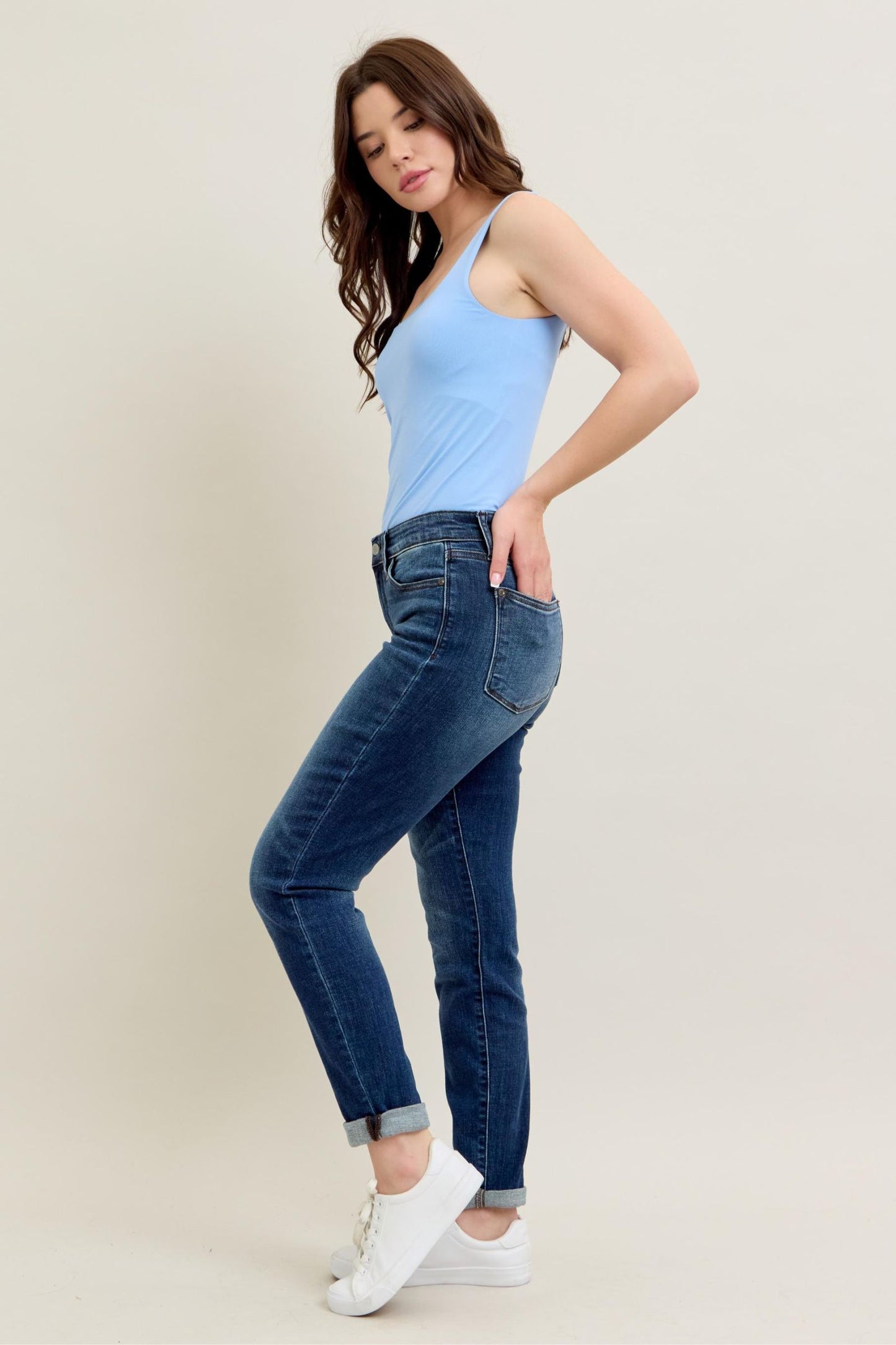 Judy Blue Cuffed Slim Fit Jeans