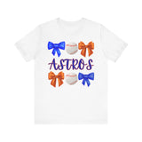 Baseball Tee with Houston Astros Gameday Coquette Bow Design