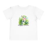 Toddler Tee - Sweet and Whimsical Easter Bunny with Pink Coquette Bow Design