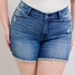 Judy Blue Denim Shorts with Frayed Edge