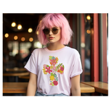 Easter Cross Tee with Colorful Flowers