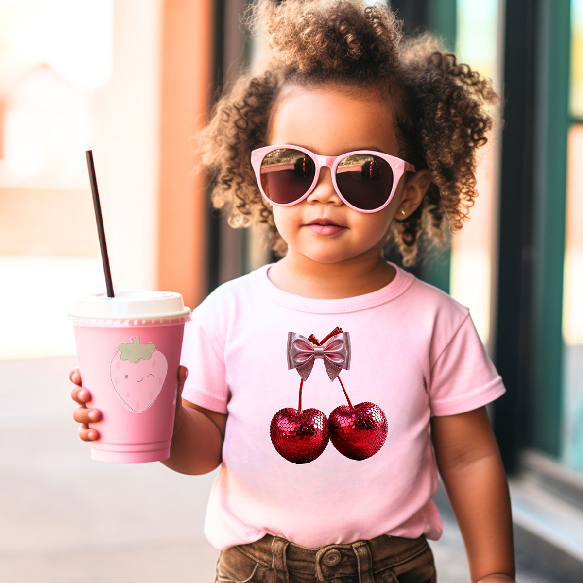 Glittery Cherry Toddler Tee