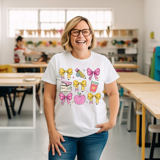 Coquette Bow Teacher Tee