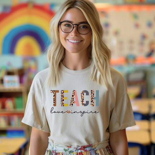 Teacher Love Inspire Tee