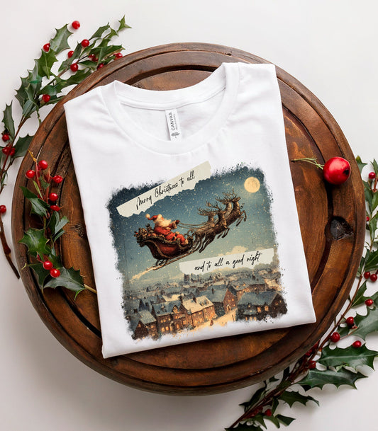 Vintage Santa Sleigh Christmas Tee