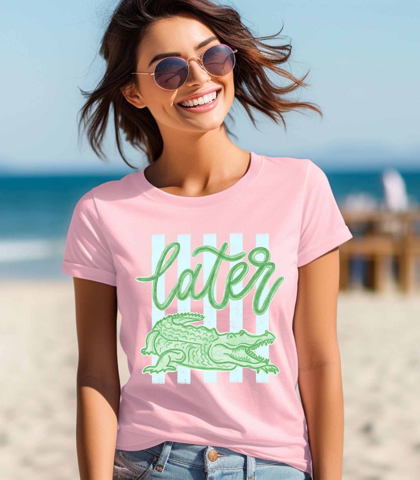 Later Alligator T‑Shirt — Playful Green Alligator Graphic Tee