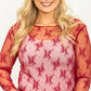 Lace Long Sleeve Top- Red