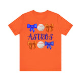 Baseball Tee with Houston Astros Gameday Coquette Bow Design