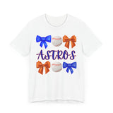 Baseball Tee with Houston Astros Gameday Coquette Bow Design