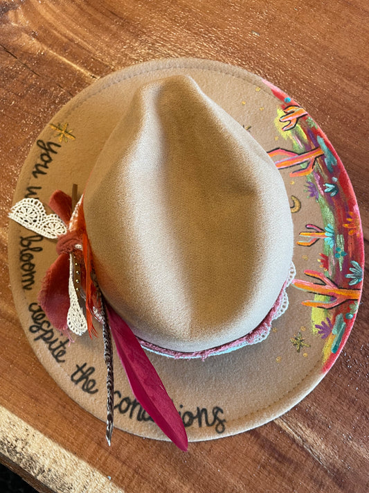 Tan & Coral Senorita Fedora