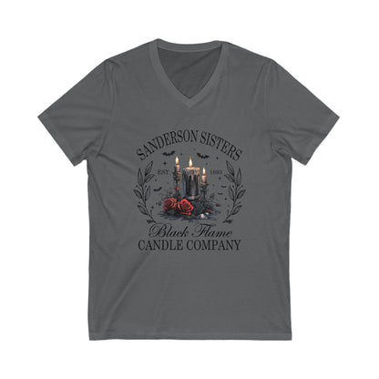 Sanderson Sisters V-Neck Tee, Halloween Shirt, Spooky Season Apparel, Witchy T-Shirt, Vintage Candle Company Tee, Gifts for Fans