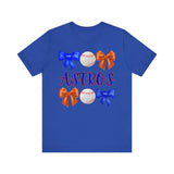 Baseball Tee with Houston Astros Gameday Coquette Bow Design