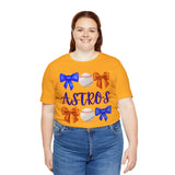 Baseball Tee with Houston Astros Gameday Coquette Bow Design