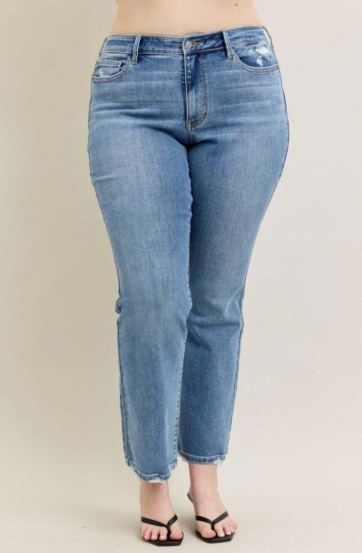 Judy Blue MR Vintage Wash Bootcut W/ Destroy Hem