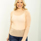 Champagne Problems Pearl Sleeve Mesh Top