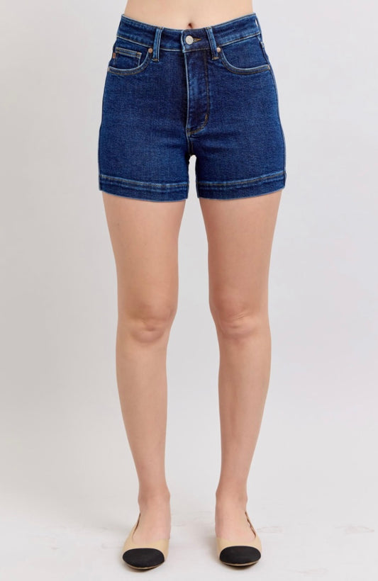 Judy Blue Tummy Control Dark Denim Shorts