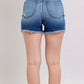 Judy Blue Denim Shorts with Frayed Edge