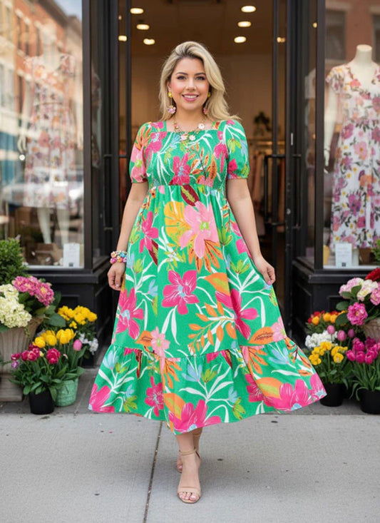 The Palm Paradise Midi Dress