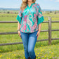Teal Breeze Paisley Top