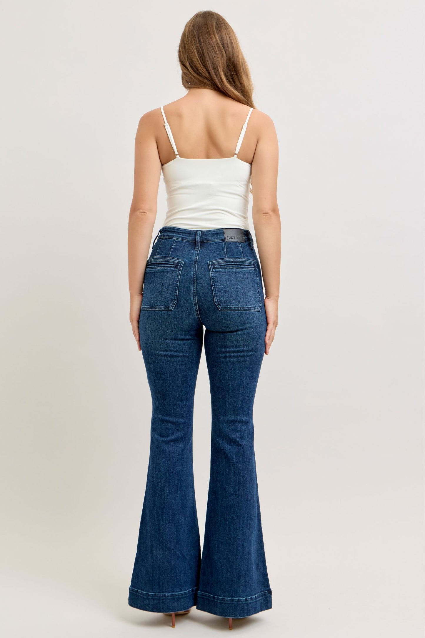 Judy Blue High Waisted Flare with Mitered Pocket