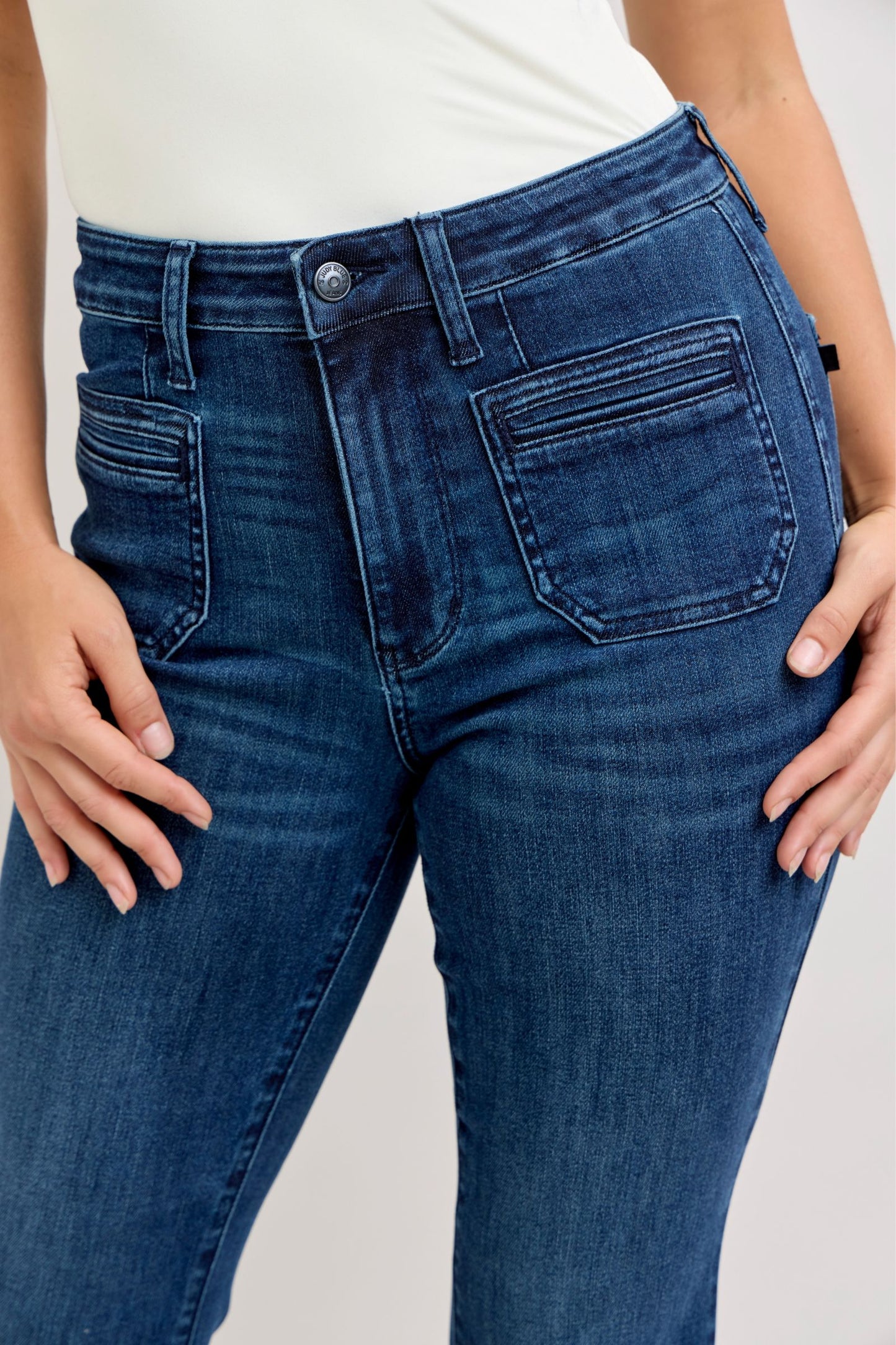 Judy Blue High Waisted Flare with Mitered Pocket