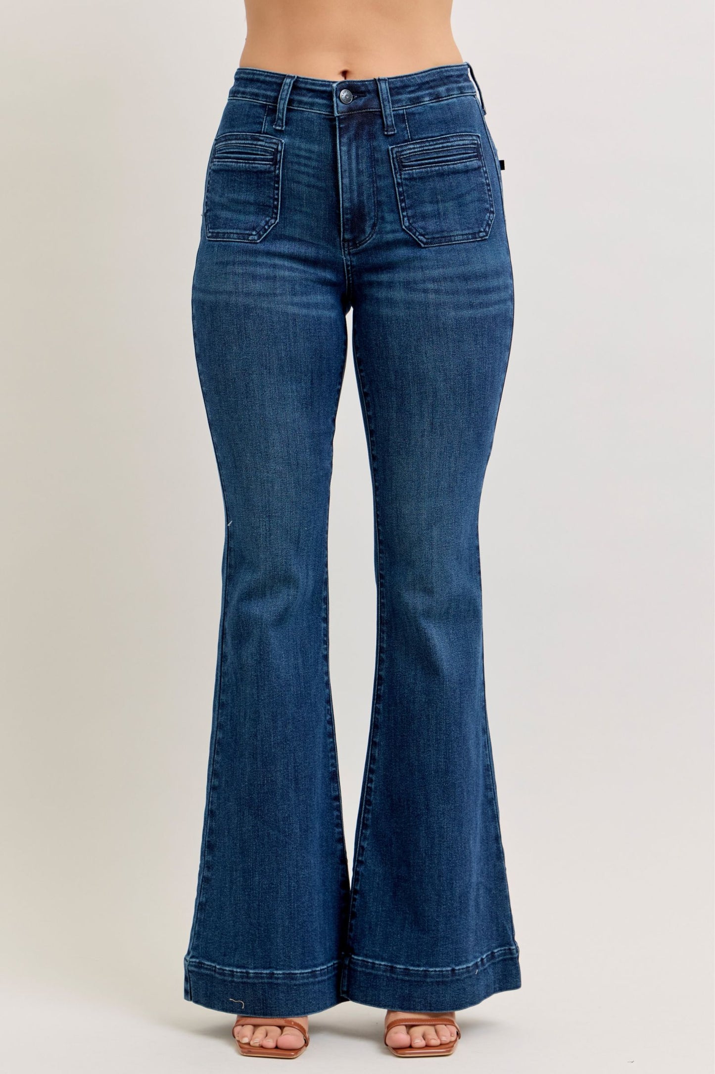 Judy Blue High Waisted Flare with Mitered Pocket