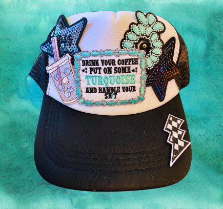 Turquoise Cowgirl Trucker Hat