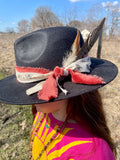 Black & Coral Bee Senorita Fedora