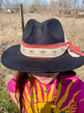 Black & Coral Bee Senorita Fedora