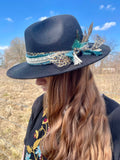 Black & Blue Leopard Senorita Fedora