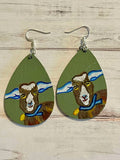 Goat Hand Painted Earrings