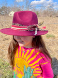 Burgundy Leopard Senorita Fedora