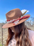 Brown & Coral Senorita Fedora