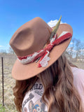 Brown & Coral Senorita Fedora