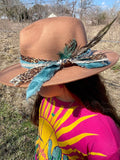 Brown & Blue Leopard Senorita Fedora