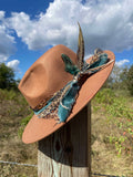 Brown & Blue Leopard Senorita Fedora