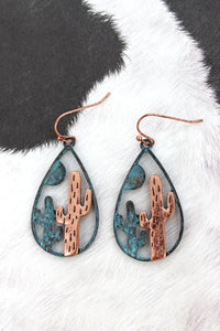 Patina Cactus Earrings