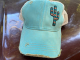 Southwest Cactus Distressed Cap